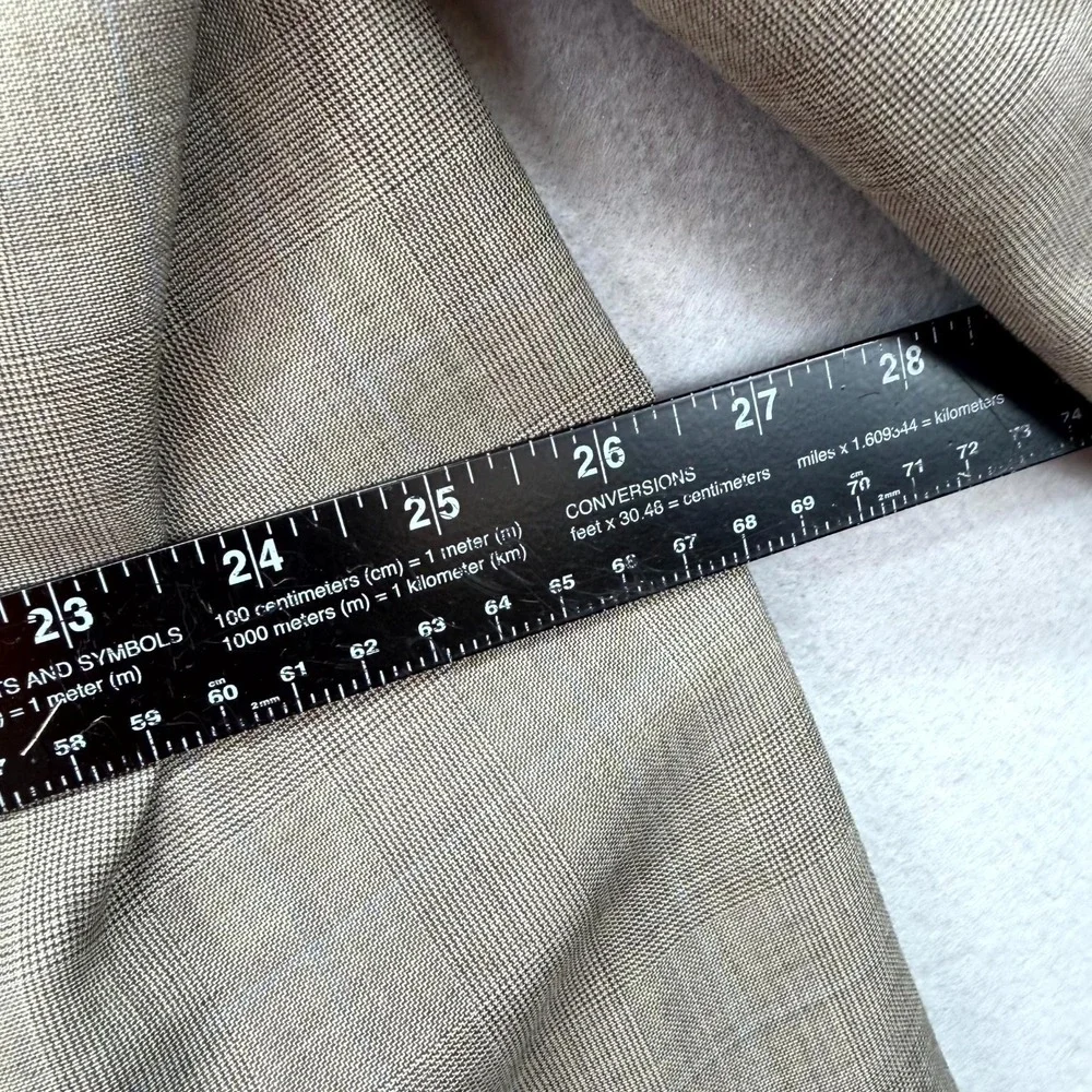 Lauren Ralph Lauren Blazer Jacket Mens 52R Tan‎ Glen Check Single Breasted Coat